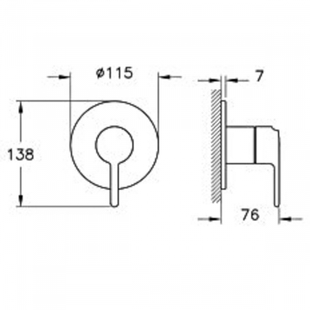 Baterii cada / dus incastrate in perete *builtin - Baterie incastrata dus | A42896