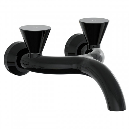 Baterii sanitare - Baterie lavoar baie montare pe perete, negru lucios | A4274839
