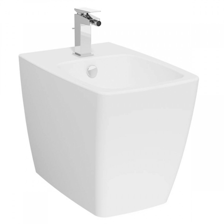 Bideuri pe pardoseala - Bideu pe pardoseala 56cm, cu orificiu pentru baterie, fara orificii laterale, alb, alb mat | 5659B001-0288