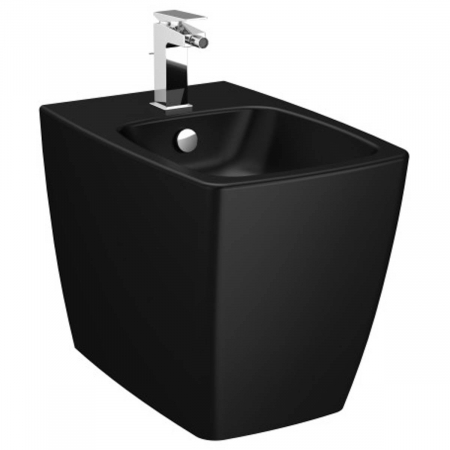 Bideuri pe pardoseala - Bideu pe pardoseala 56cm, cu orificiu pentru baterie, fara orificii laterale, negru mat | 5659B083-0288