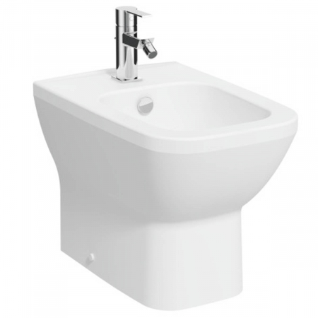 Bideu pe pardoseala lipit de perete 54cm cu orificii laterale, alb mat | 7084B001-0290