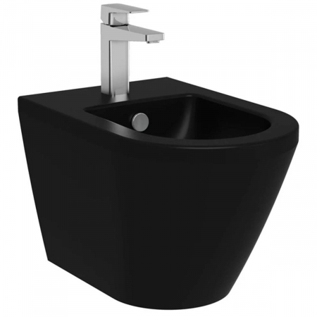 Bideuri si componente - Bideu suspendat 52cm cu orificiu pentru baterie, fara orificii laterale, negru mat | 7042B083-0288