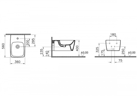 Bideu suspendat, 56cm, alb mat | 5675B001-1046 [1]