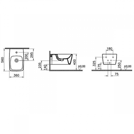 Bideu suspendat, 56cm, taupe mat | 5675B020-1046 [1]