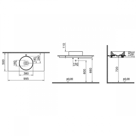 Blat ceramica baie 100cm | 7544B076-1826 [2]