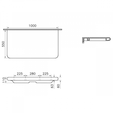 Blat ceramica baie, fara decupaj lavoar, fara orificiu baterie 100cm | 7310B403-1827 [1]