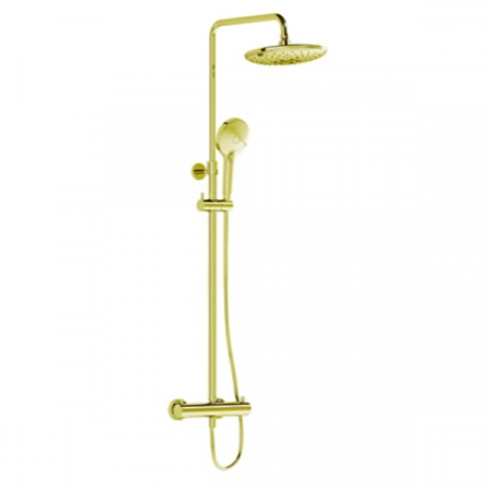 Coloane de dus - Coloana de dus auriu mat Bliss cu cap rotund 240mm cu mixer termostatic | A4720574EXP