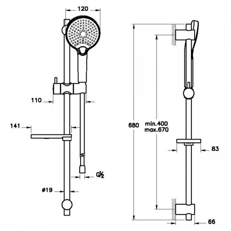 Bliss 3F negru mat set de dus | A4574336EXP [1]