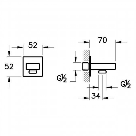 Cot de iesire dus incastrata montaj pe perete | A4523336EXP [1]