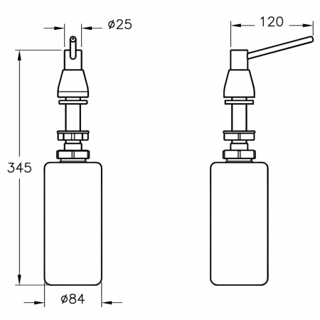 Dozator / dispenser sapun lichid incorporabil in blat | A44047 [1]