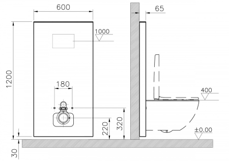Cadru WC cu rezervor din sticla gros cu robinet de inchidere pentru WC suspendat | 773-5060-01 [1]