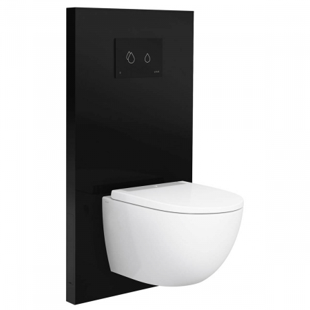 Rezervoare WC cu panou frontal din sticla - Cadru WC cu rezervor din sticla gros cu robinet de inchidere pentru WC suspendat | 773-5061-01