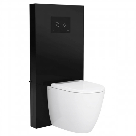 Rezervoare WC cu panou frontal din sticla - Cadru wc cu rezervor din sticla gros pentru WC pe pardoseala | 773-1761-01