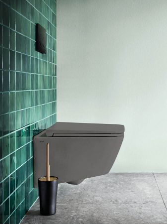 Capac WC duroplast, inchidere lenta soft close, detasabil cu balamale metalice, fixare de sus, functie de eliberare rapida, culoare piatra gri mat | 119-076R009 [2]