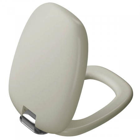 Capace WC - Capac WC mat taupe duroplast, inchidere lenta soft close, colorat crom detasabil cu balamale metalice, fixare de sus, functie de eliberare rapida | 126-020-009