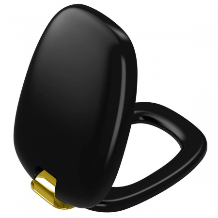 Capace WC - Capac WC negru mat duroplast, inchidere lenta soft close, culoare auriu detasabil cu balamale metalice, fixare de sus, functie de eliberare rapida | 126-083-019