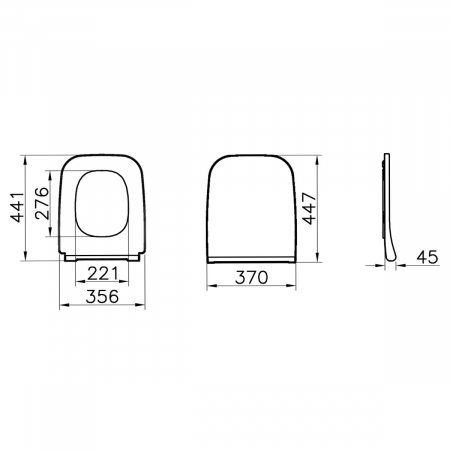 Capac WC slim detasabil cu balamale metalice, fixare de sus, inchidere lenta soft close | 191-003-009 [1]