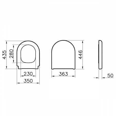 Capac WC universal forma rotunda, inchidere lenta soft close | 121-003-909 [1]