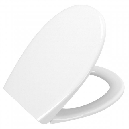 Capace WC - Capac WC universal model 1 forma ovala duroplast, inchidere lenta soft close, detasabil cu balamale metalice, fixare de sus | 84-003-019