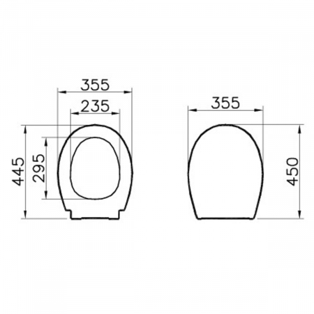 Capac WC universal model 1 forma ovala duroplast, inchidere lenta soft close, detasabil cu balamale metalice, fixare de sus | 84-003-019 [1]