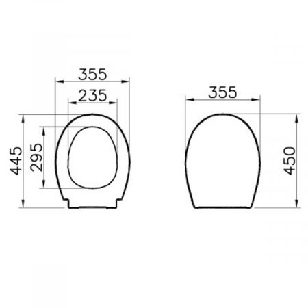 Capac WC universal model 1 forma ovala duroplast, inchidere lenta soft close, detasabil cu balamale metalice, fixare de sus, functie de eliberare rapida | 84-003R019 [1]