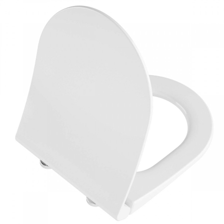 Capace WC - Capac WC universal slim forma rotunda (duroplast, inchidere lenta soft close, detasabil cu balamale metalice, fixare de sus, functie de eliberare rapida) | 110-003R019