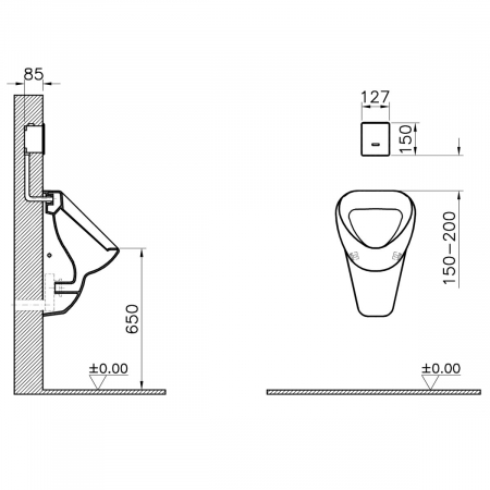 Clapeta electronica ascunsa actionare rezervor mat crom alimentare curent de la retea 2/4 | 310-2911 [1]