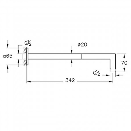 Teava de conexiune 90 grade - montaj pe perete, cupru | A4575329 [1]