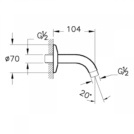 Teava de conexiune scurta montaj pe perete | A45653 [1]