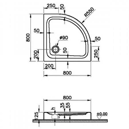 Corner, 80x80 monobloc | 64110001000 [1]