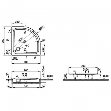 Corner, 90x90 flat | 60570001000 [1]