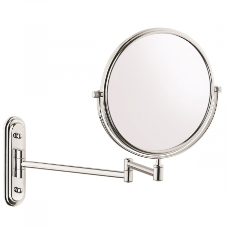 Mobilier de baie - Oglinda rotunda baie pentru machiaj, barbierit, chrom, montat pe perete | A44009