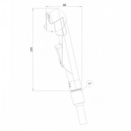 Dus igienic de mana cromat, cu furtun din otel inoxidabil 120cm, cap rotativ, buton actionare in partea interioara | 4029-PLS [1]