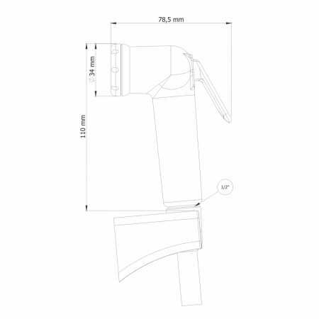 Dus igienic de mana cromat, cu furtun din otel inoxidabil 120cm, cap rotativ, buton actionare pe partea inferioara | 3029 [1]