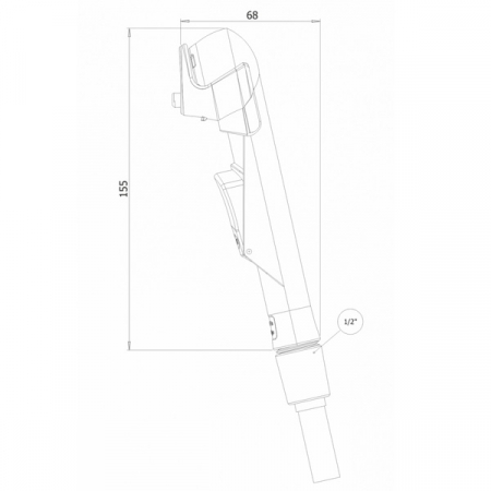 Dus igienic de mana, cu furtun alb plastic 120cm, buton actionare in partea interioara | 4028 [1]