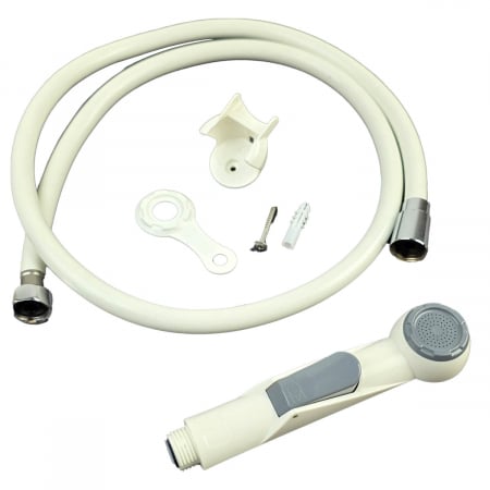 Dus igienic de mana, cu furtun alb plastic 120cm, buton actionare in partea interioara | 4028 [2]
