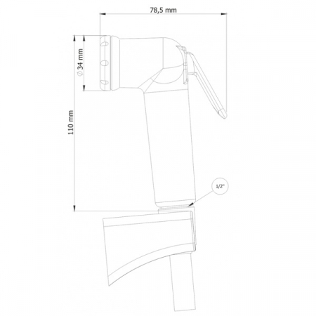 Dus igienic de mana, cu furtun alb plastic 120cm, cu cap rotativ, buton actionare pe partea inferioara | 3031 [1]