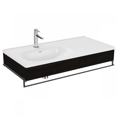 Mobilier de baie - Equal Unitate de baza lavoar baie 100cm, cu lavoar asimetric cu suport pentru prosop baie, elm | 64089