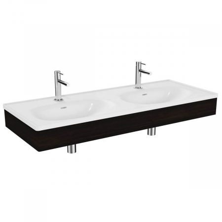 Mobilier de baie - Equal Unitate de baza lavoar baie 130cm, cu lavoar dublu / chiuveta baie dubla, elm | 64095