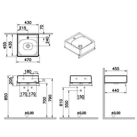 Equal Unitate de baza lavoar baie 40cm cu suport pentru prosop baie | 64079 [1]