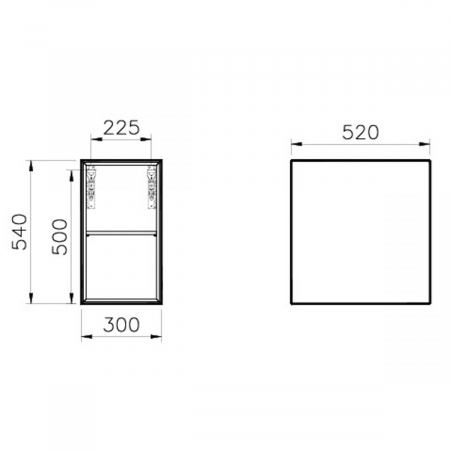 Frame open unit, 30cm, cu polita, taupe mat | 61271 [1]