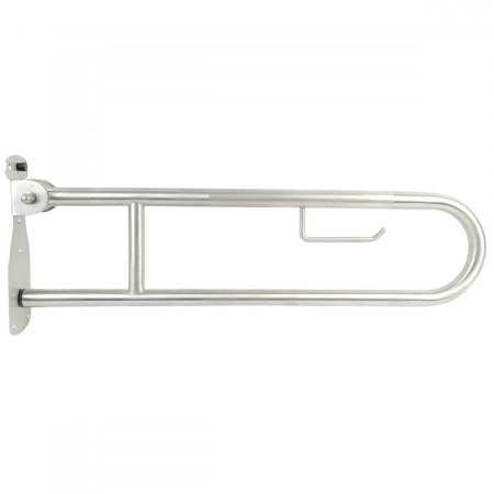 Bara de sprijin rabatabila 80 cm din inox cu finisaj cromat și suport pentru hartie igienica pentru persoane cu dizabilitati | A44468 [5]