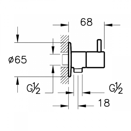 Robinet coltar intermediar nichel periat, colectia Origin, pentru instalare standard | A4521434 [1]