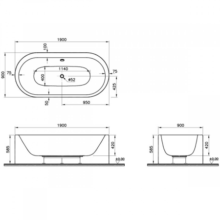 Istanbul oval 190x90, aqua soft | 53000009000 [1]