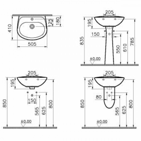 Lavoare - Lavoar / chiuveta baie 55cm | 5087L003-0001
