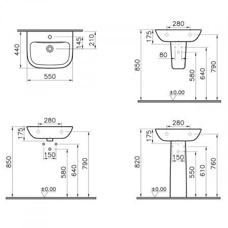 Lavoar / chiuveta baie 55cm | 5502L003-0001 [1]