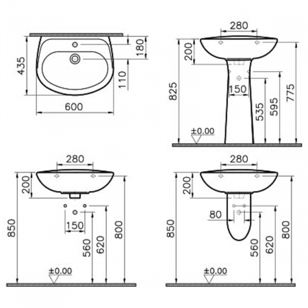 Lavoare - Lavoar / chiuveta baie 60cm | 5088L003-0001