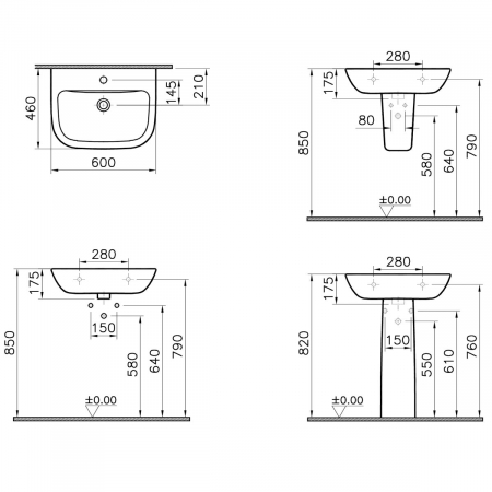 Lavoar / chiuveta baie 60cm | 5503L003-0001 [1]