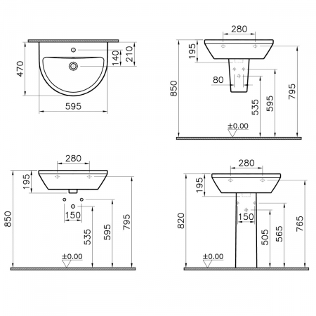 Lavoar / chiuveta baie 60cm | 7068B003-0001 [1]