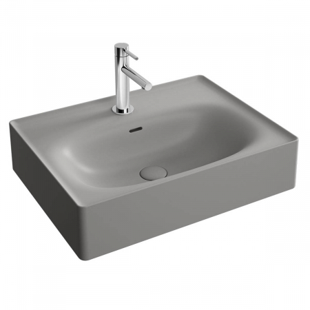 Lavoare - Lavoar / chiuveta baie 60cm cu orificiul pentru baterie si preaplin, culoare piatra gri mat | 7241B476-0001